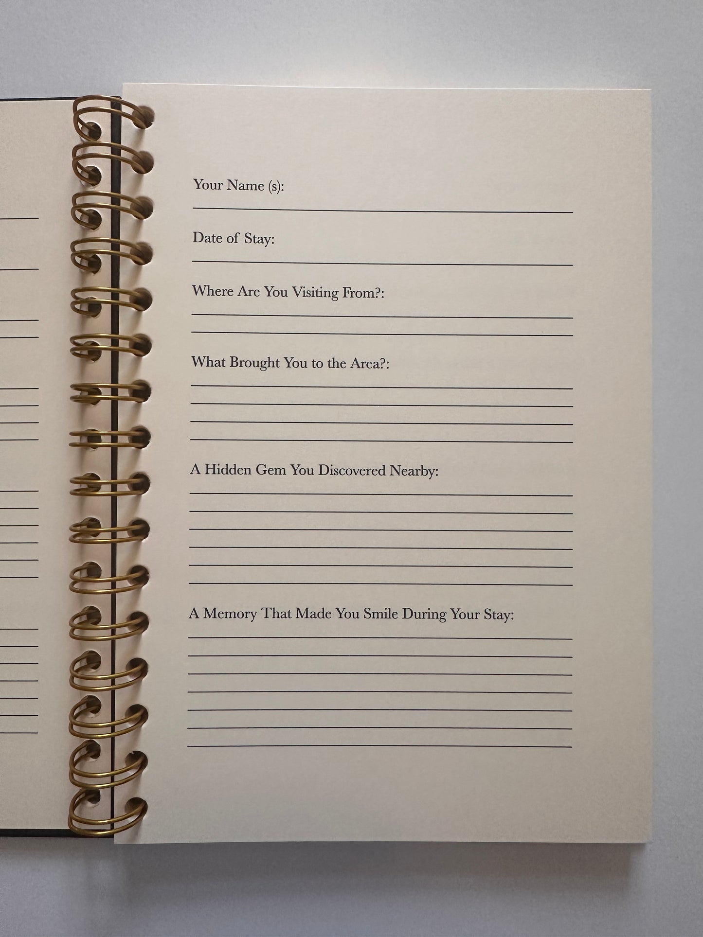 BLACK AND GOLD A5 AIRBNB GUEST BOOK