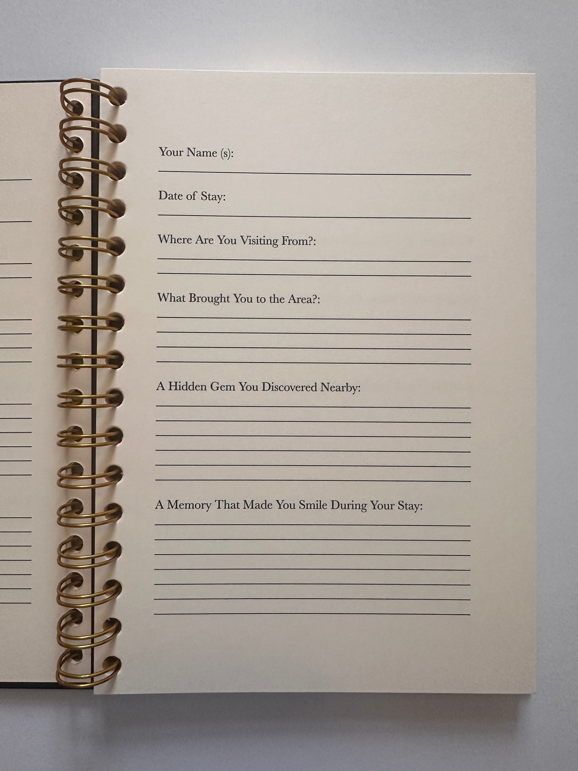 BLACK AND GOLD A5 AIRBNB GUEST BOOK