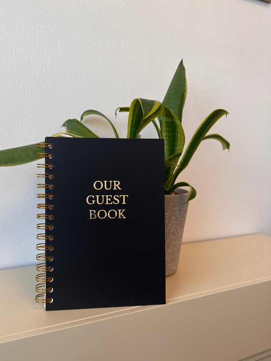 BLACK AND GOLD A5 AIRBNB GUEST BOOK